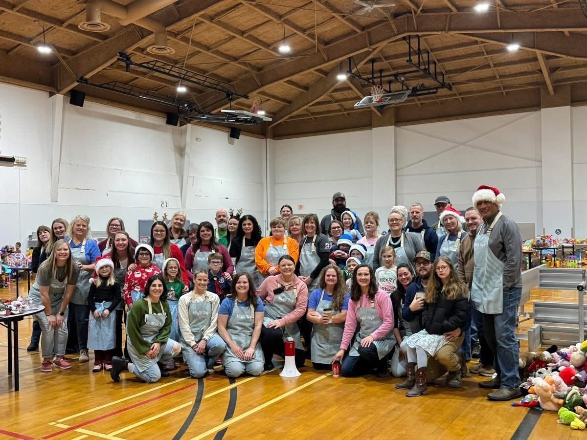 The Misfit Toys volunteer team in the gym at Canvas Church